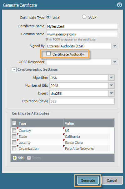 Palo Alto Networks - CSR Generation