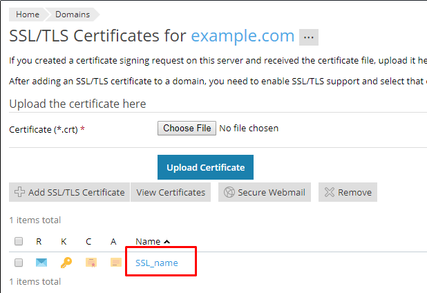 Generate a CSR and Install SSL Certificate in Plesk