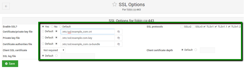 How to install an SSL certificate in Webmin?