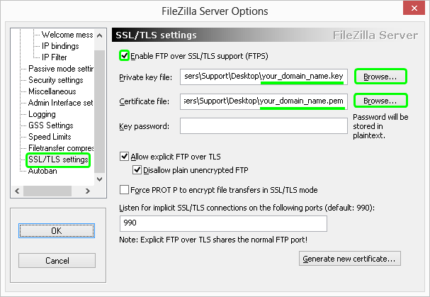 SSL Installation on Filezilla Server