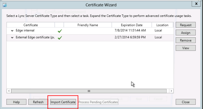 SSL Certificate on Lync 2013
