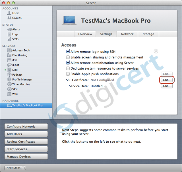 Install SSL Certificate on MAC OS X lion