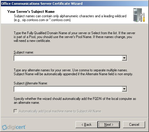 Generate CSR on Microsoft Office Communications Server