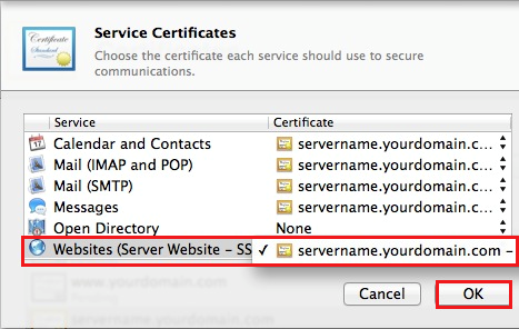 SSL certificates on Mac OS X Mavericks Server & Yosemite Server